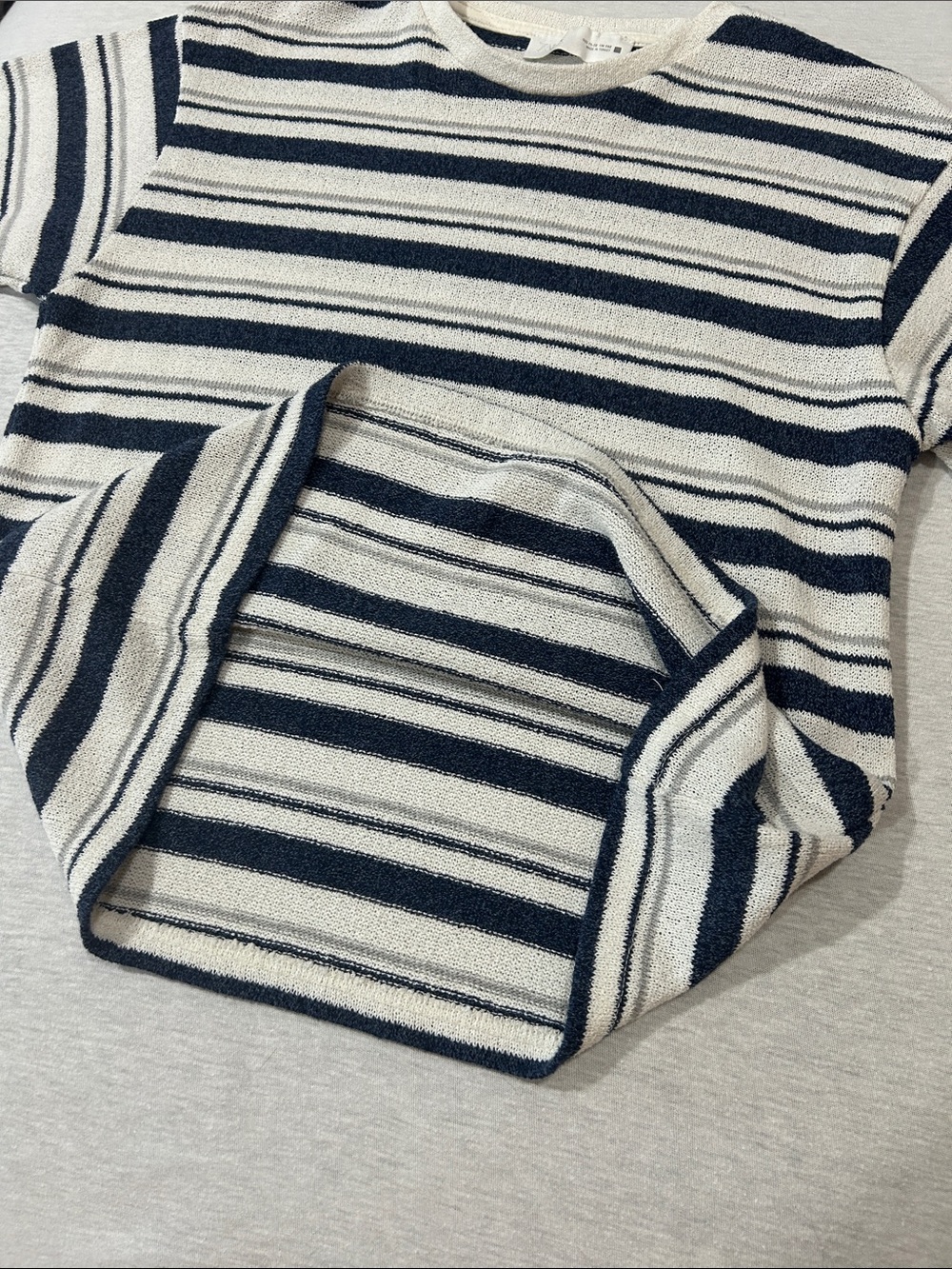 Zara Girls Short Sleeve Stripe Tee - Navy and White size 11/12 - Picture 5 of 7